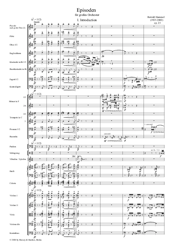 Bertold Hummel: Op. 23a, No. 1 (sheet music)
