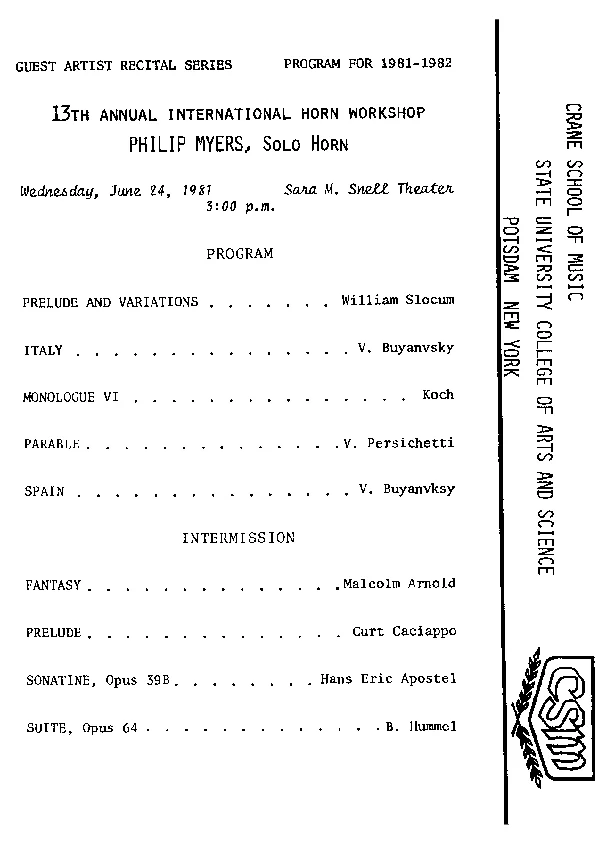 Programm der UA op. 64