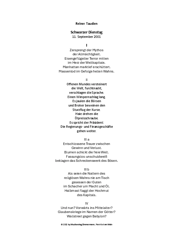 R. Taudien: Schwarzer Dienstag