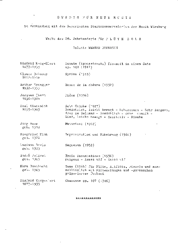 Programme de l'UA op. 41a