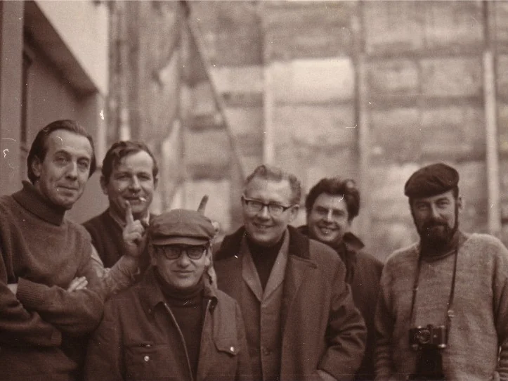 Paris 1968 : Heinz E. Hirscher, ?, Jürg Kreihenbühl, Bertold Hummel, Frank Michael Beyer, ?