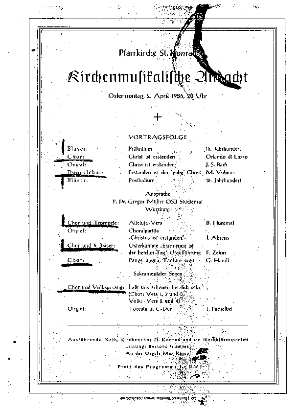 Introitus und Halleluja, Programm der Uraufführung