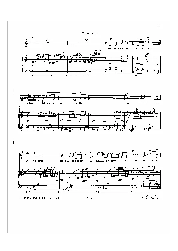 Bertold Hummel : Cinq chants d'après des poèmes de Joseph von Eichendorff pour voix moyenne et piano, op. 88b, n° 2 « Le musicien errant »