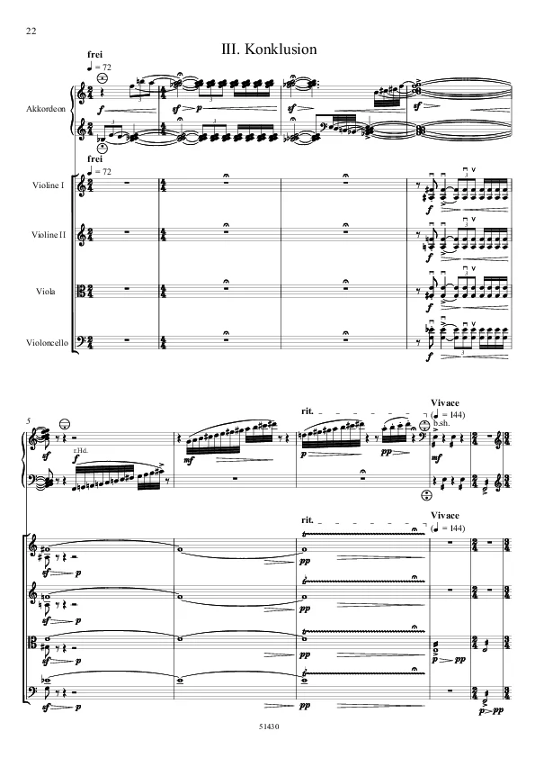 Bertold Hummel : Tripartita pour accordéon, op. 85a, n° 3 (partition)