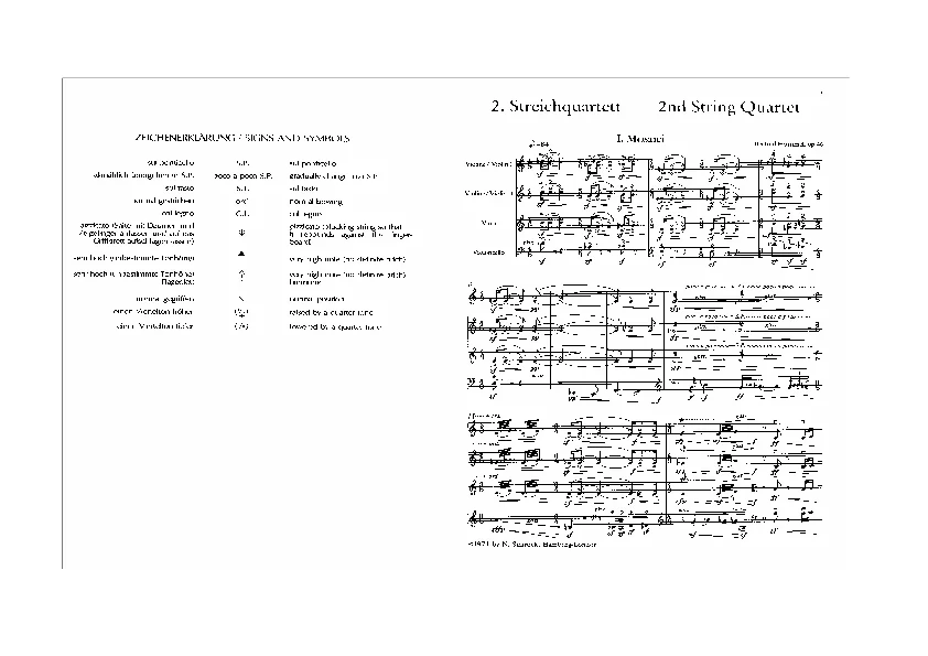 Bertold Hummel : 2e quatuor à cordes, op. 46, 1 (partition)