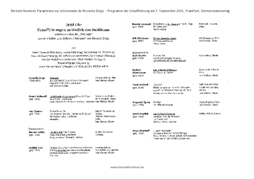 op. 107c Programm der UA
