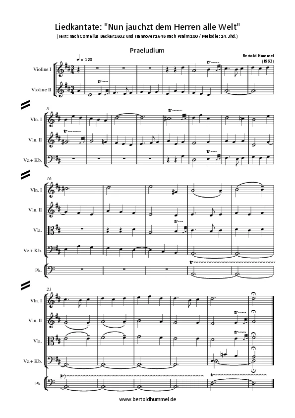 Bertold Hummel: Nun jauchzt dem Herren - Partitur