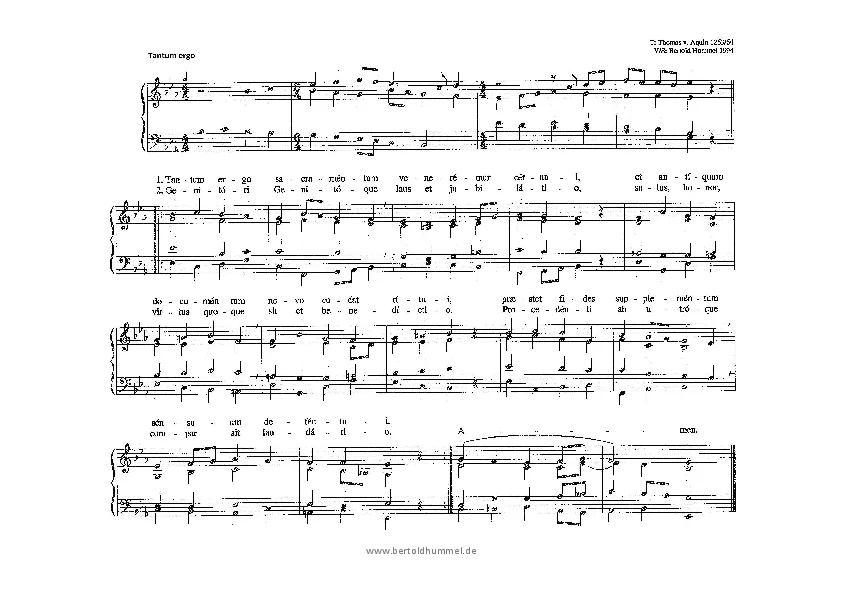 Bertold Hummel: Tantum ergo (Orgelvorspiel und Liedsatz)