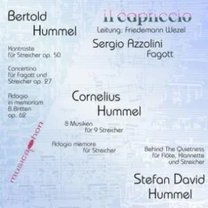 Pochette du CD « il capriccio » (musicaphon) sous la direction de Friedemann Wezel, avec Sergio Azzolini (basson) : Œuvres de Bertold Hummel (Kontraste op. 50, Concertino op. 27, Adagio in memoriam B. Britten op. 62), Cornelius Hummel et Stefan David Hummel.