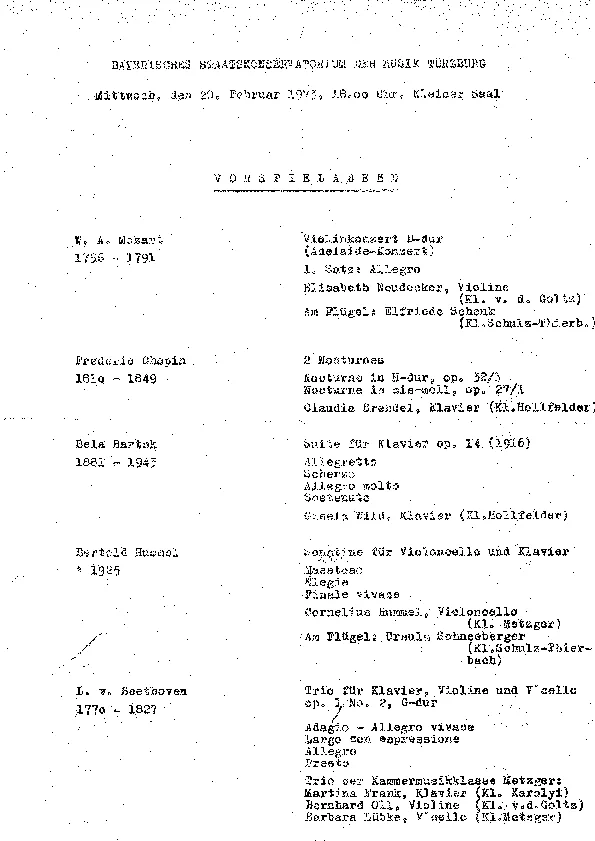 Programm der UA op. 35c