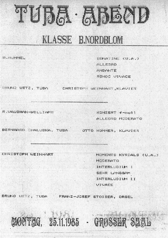 Programm der UA op. 81a
