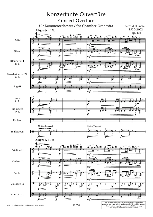 Bertold Hummel: Op. 13c (sheet music)