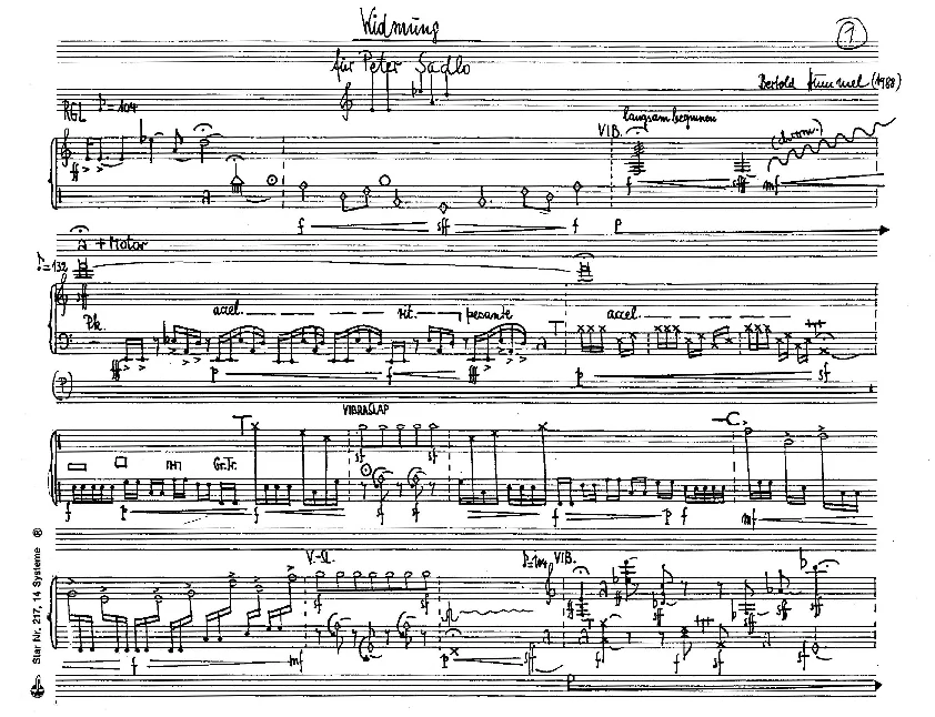 Bertold Hummel: Widmung für Schlagzeug solo, op. 87g (Original)