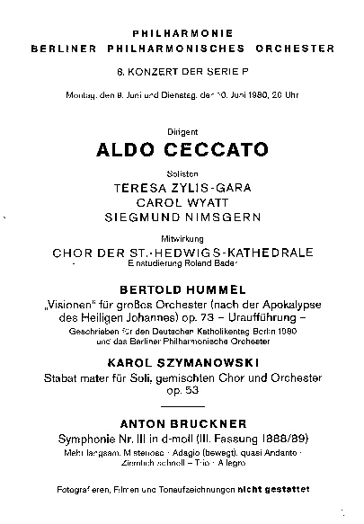 Programme de l'UA op. 73