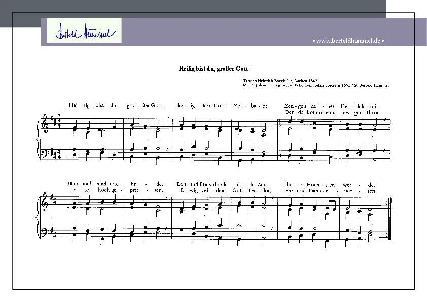 Bertold Hummel: Heilig bist du, großer Gott (Liedsatz)