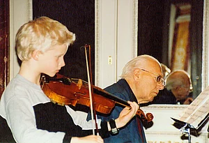 Fabian and Bertold Hummel at the premiere of the 3rd movement on 5 January 2001 