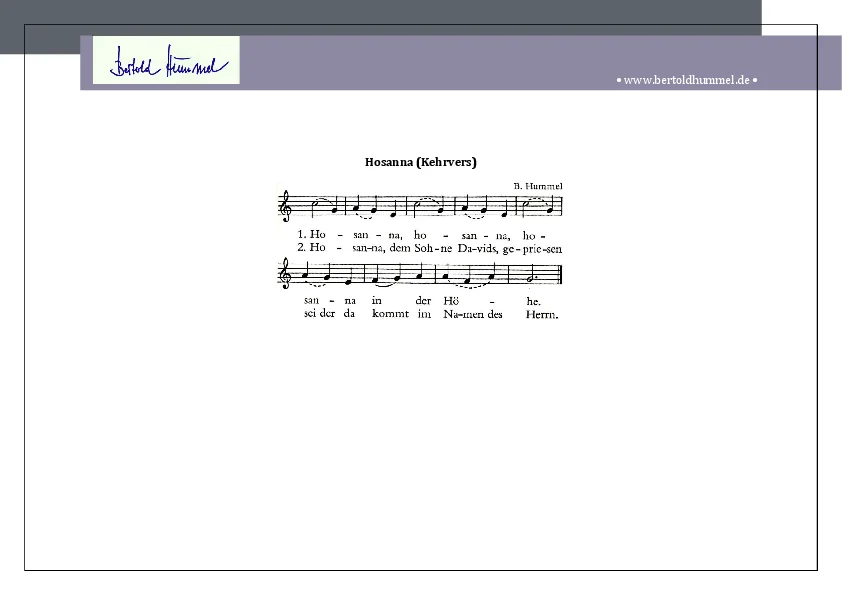 Bertold Hummel: Hosanna (Kehrvers)