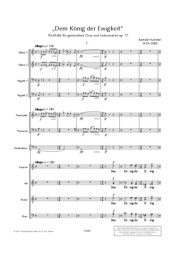 Bertold Hummel: Op. 17, No. 1 (sheet music)