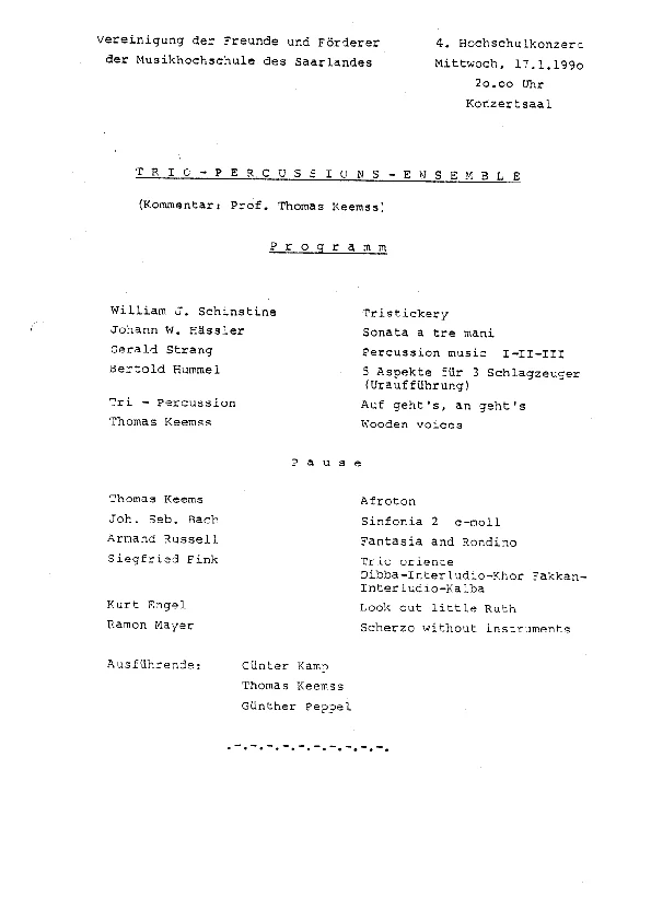 Programme de l'UA op. 88d
