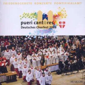 Pochette du CD « Pueri Cantores – Deutsches Chorfest 2008 » (Musicom) avec une photo d’une chorale d’enfants lors de prières pour la paix, de concerts et d’une messe pontificale.