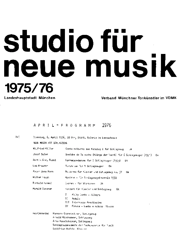 Programm der UA op. 57a