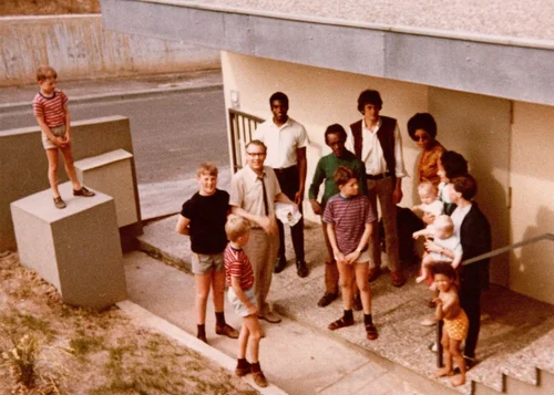Bei Hummels zuhause mit Ambrose Jackson, Marion Brown, Gunter Hampel, Jeanne Lee, Würzburg Mai 1969