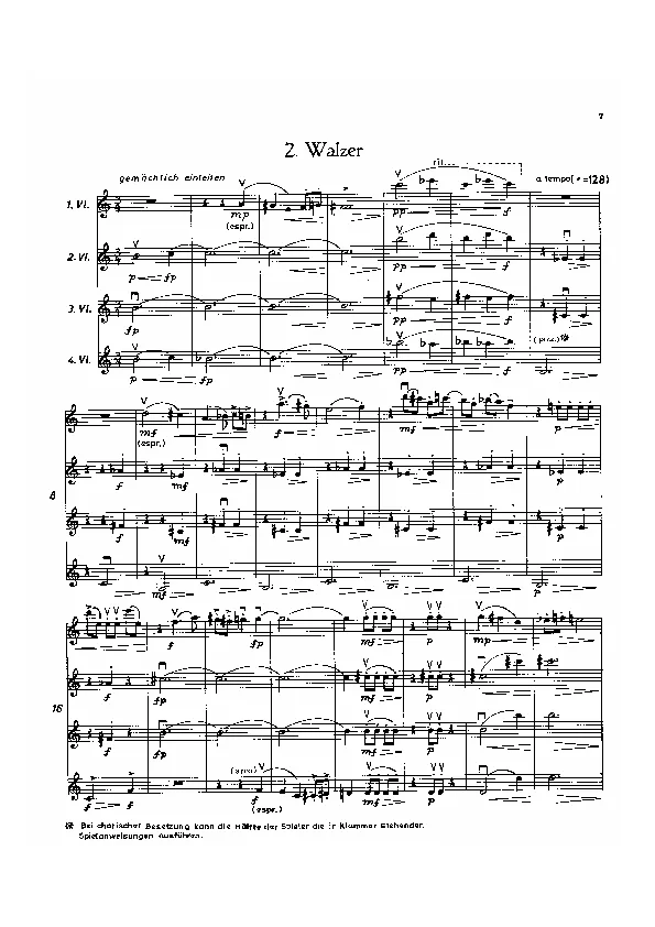 Bertold Hummel: Divertimento für 4 Violinen, op. 36a, 2 (Noten)