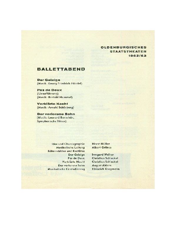 Programme for the world premiere of Op. 23a