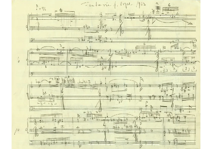 Bertold Hummel: Fantasie für Orgel, op. 25 (Manuskript, Introduktion)