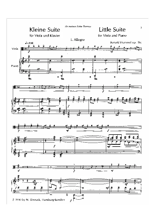 Bertold Hummel: Op. 19c, No. 1 (sheet music)