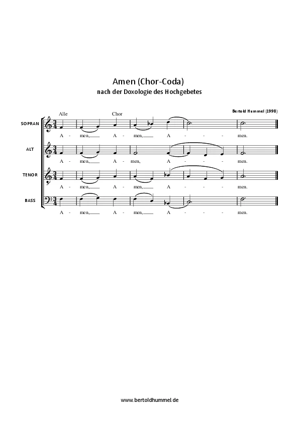 Bertold Hummel: Amen (Chor-Coda)