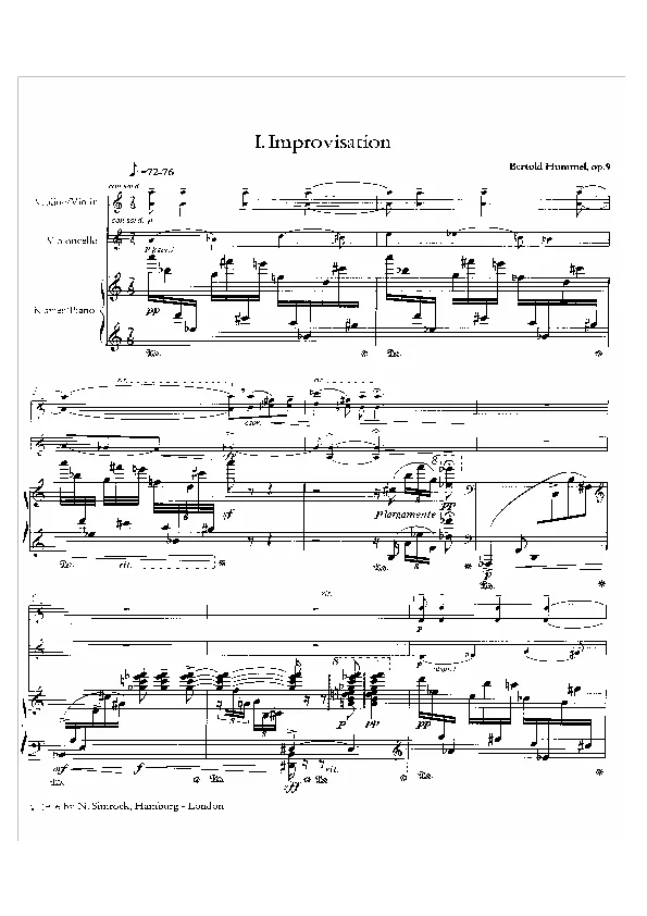 Bertold Hummel: Klaviertrio, op. 9, 1 (Noten)