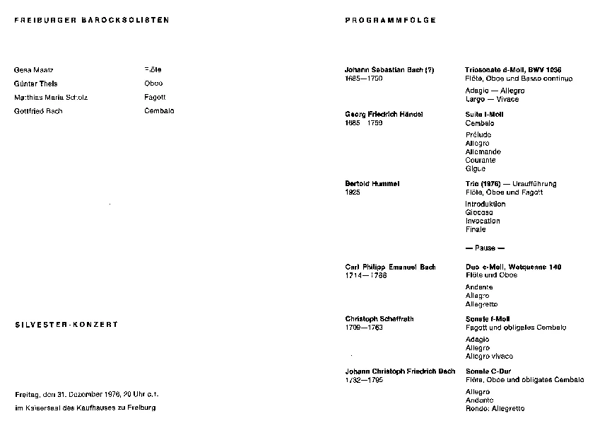 Programm der UA op. 60