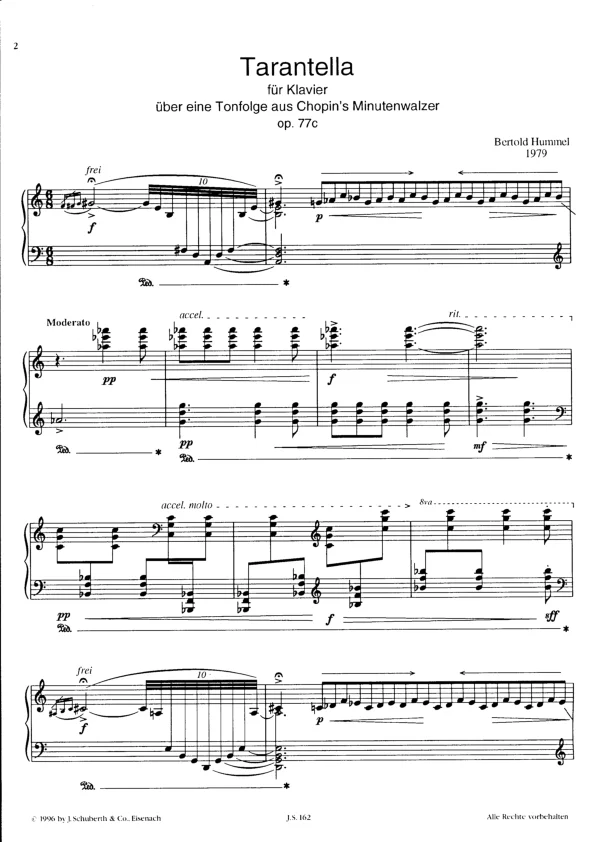 Bertold Hummel: Tarantella für Klavier, op. 77c (Noten)