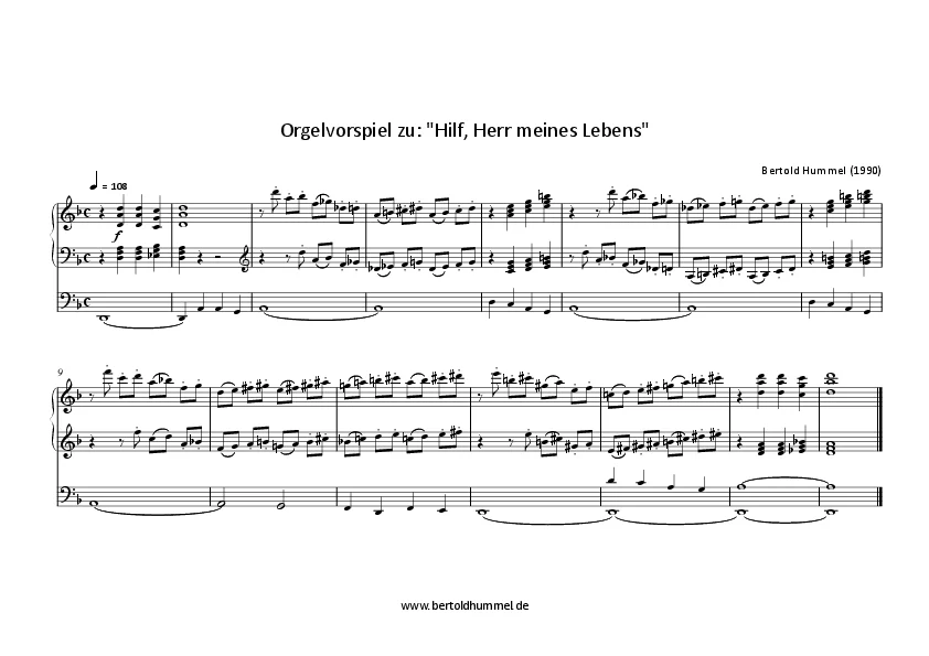 Bertold Hummel: Hilf, Herr meines Lebens (Orgelvorspiel)