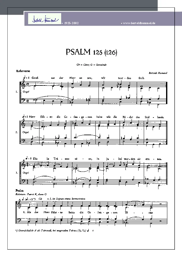 Bertold Hummel: Psalm 126 - mehrstimmig