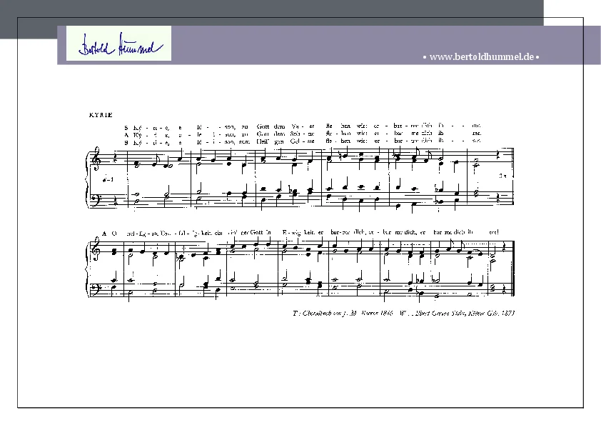 Bertold Hummel: Kyrie eleison zu Gott, dem Vater (Orgelsatz)