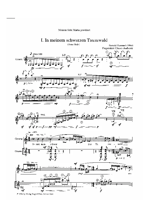 Bertold Hummel: Phantasus - Liederzyklus, op. 93, 1 (Noten)