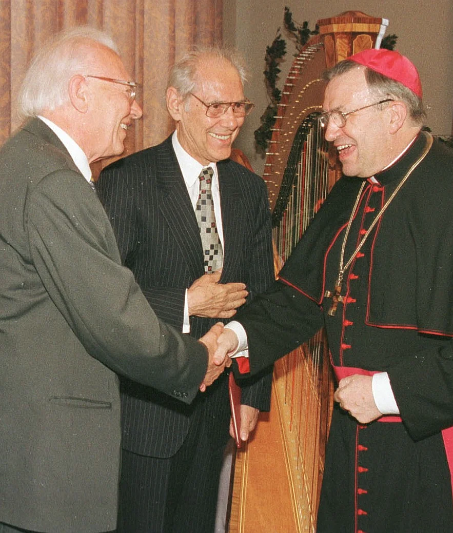 Bertold Hummel and Petr Eben honoured with the Art and Culture Prize of the German Catholics by Cardinal Lehmann