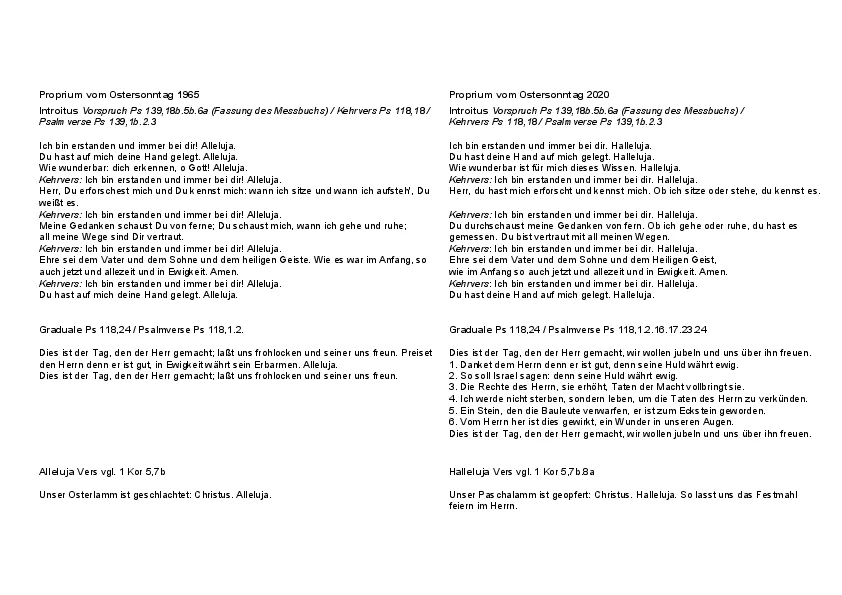 Bertold Hummel: Osterproprium Textvergleich