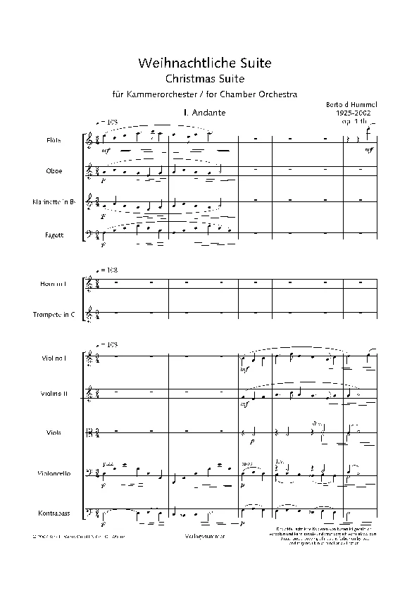 Bertold Hummel : op. 13b, n° 1 (partition)