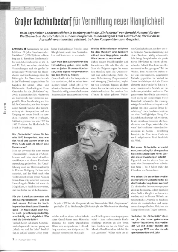 Interview zu op. 39 - 2002