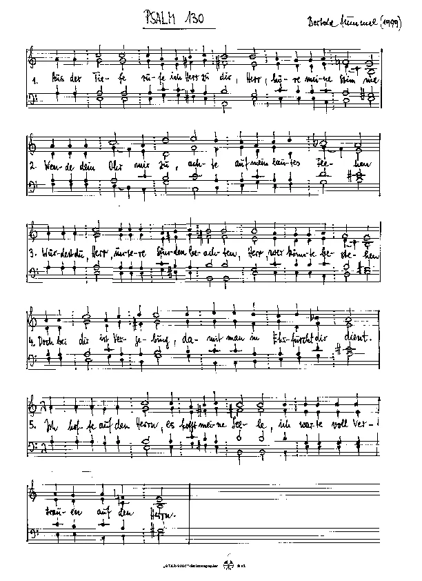Bertold Hummel: Psalm 130 - original
