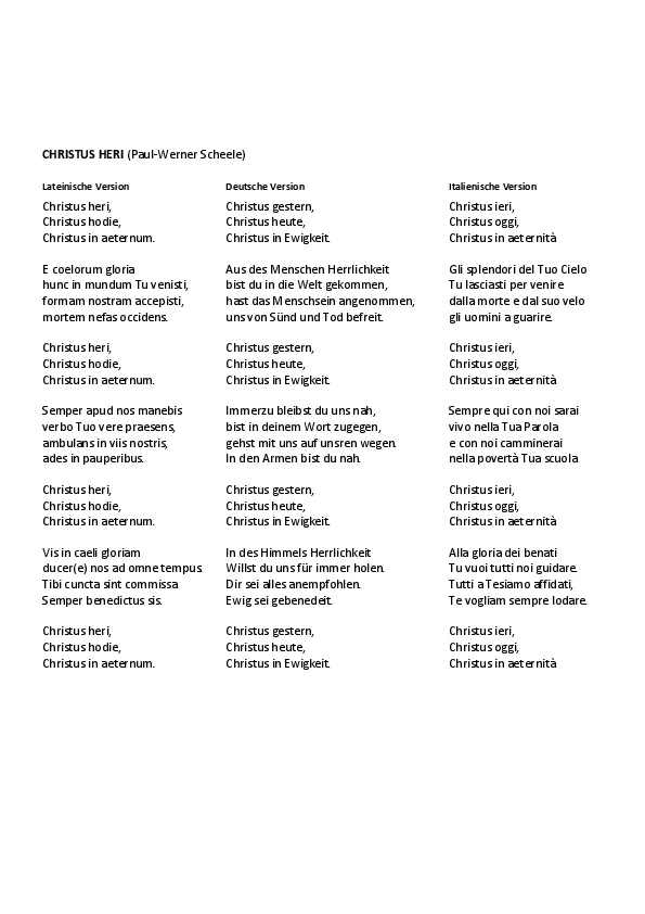 P. W. Scheele: Christus heri - dreisprachig