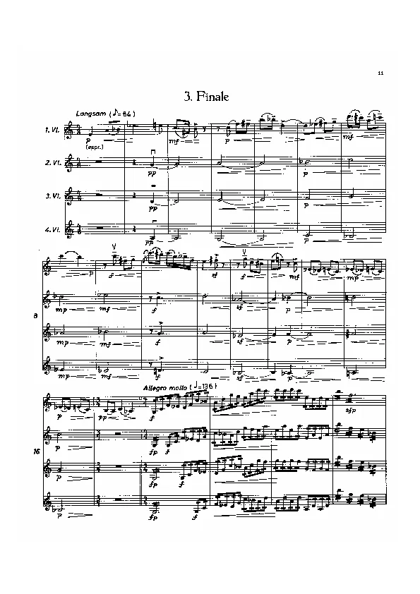 Bertold Hummel: Divertimento für 4 Violinen, op. 36a, 3 (Noten)